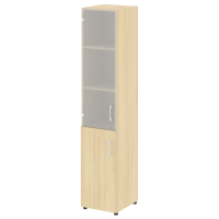 Шкаф высокий узкий левый (1 низкий фасад ЛДСП + 1 средний фасад стекло) Yalta LT.SU-1.2 L/R акация лорка